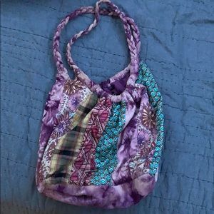 purple tie dye bag